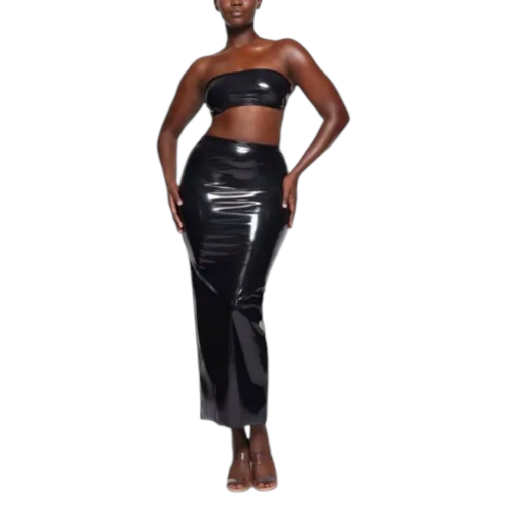 SKIMS Stretch Vinyl Long Skirt
